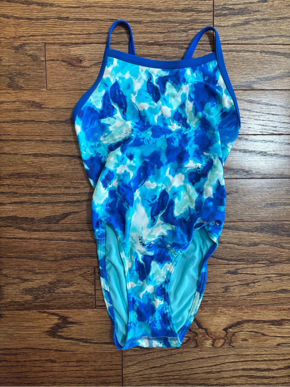 Sporti Girl’s Blue Watercolor One-Piece Swimsuit